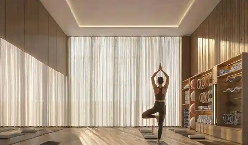yoga room in rosemont residency